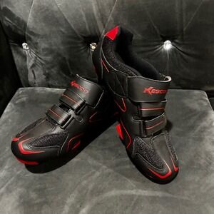 Kescoo Cycling Shoes Black Red Men 9 Women 10.5 EU 42 Road Indoor Spin Peloton